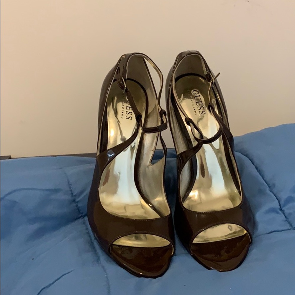 Guess High Heeled open toe Strapped Shoes.